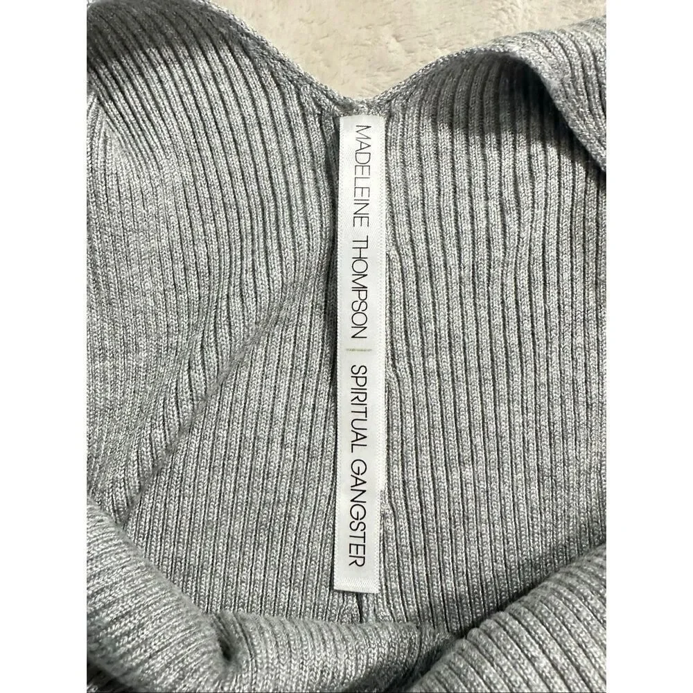 Spiritual Gangster womans gray ribbed rainbow track jumpsuit sleeveless Medium
